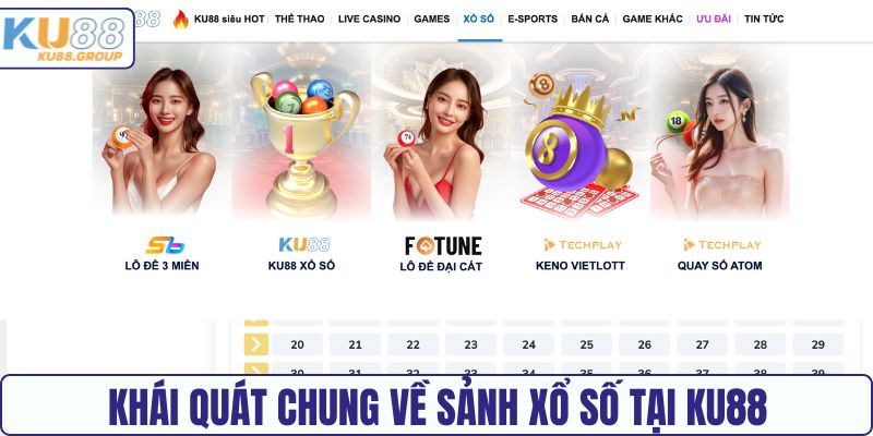 Khái quát chung về sảnh xổ số tại KU88