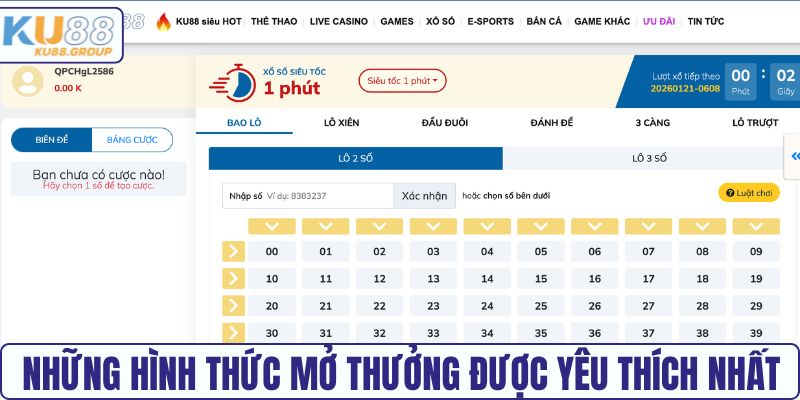 Những hình thức mở thưởng được yêu thích nhất